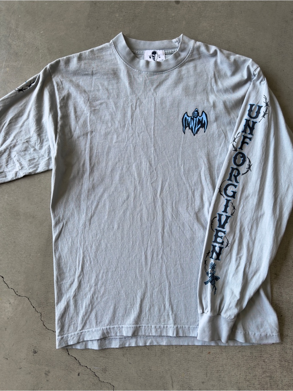 Warren Lotas / Unforgiven Long Sleeve Tee / Gray Blue